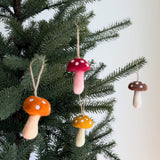 Felt Ornament - Autumn Tone Mushroom Set of 4