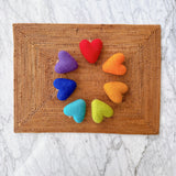 Felt Heart Ornament - Rainbow Set of 7