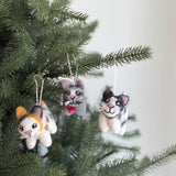 Felt Cat Ornament – Calico, Gray Tabby & Tuxedo 😺✨