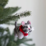 Felt Cat Ornament – Calico, Gray Tabby & Tuxedo 😺✨