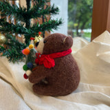 Felt Stuffed Animal - Christmas Brown Bear