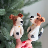 Felt Finger Puppet - Jack Russell Terrier Dog 2