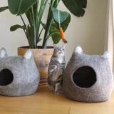 Handmade Felt Cat Cave