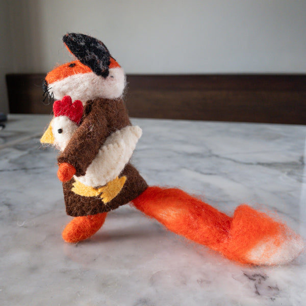 Felt Toy - Fox Holding Chicken