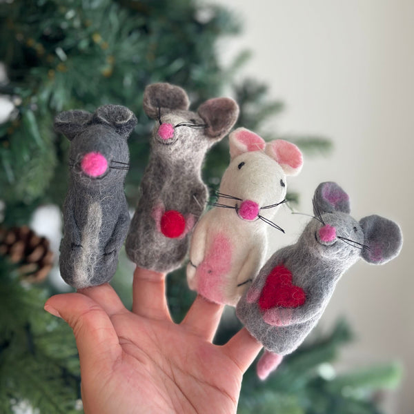 Assorted Mice Finger Puppet - Set of 4
