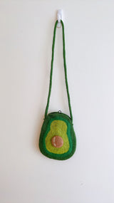 Felt Avocado Crossbody Bags for Kids, avocado candy bag, avocado handbag, adjustable felt avocado purse, Ganapati Crafts Design **SALE**