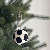 Handmade felt soccer ball ornament, eco-friendly wool Christmas tree decoration, Europe Cup UEFA Euro Champions League gift.