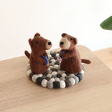Felt Bear Wine Bottle Toppers
