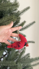 Felt Ornament - Needle Felted Cardinal
