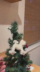 Felt Keychain - White Poodle