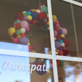 Felt Christmas Wreath - Pompom Bubbles / Rainbow