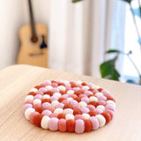 Wool felt circle trivet Premium Quality Unique Handmade Gifts And Accessories - Ganapati Crafts Co.