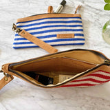 WOVEN phone wallet - Red/White Stripe Premium Quality Unique Handmade Gifts And Accessories - Ganapati Crafts Co.