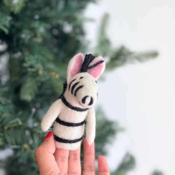 Finger Puppet - Small Zebra
