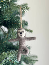 Felt Yoga Sloth Ornament