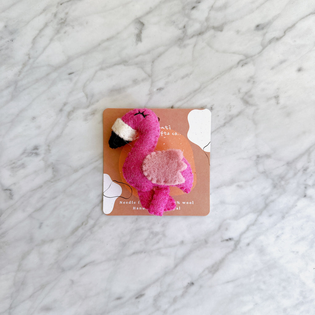 Felt Flamingo Brooch Flamingo Pin Ganapati Crafts Co felt-flamingo-brooch-flamingo-pin-ganapati-crafts-co