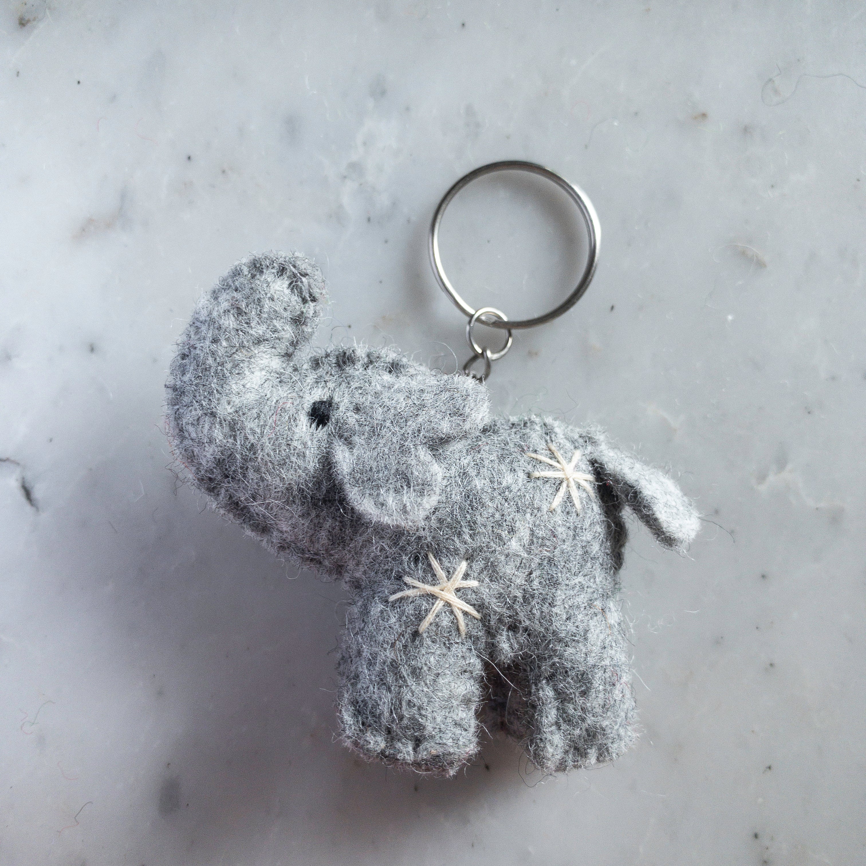 Grey Rhinestone cheapest Elephant Keychain