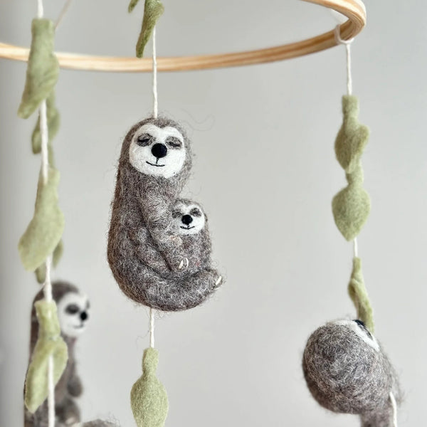 Felt Sloth Ornament: Sloth Hugging Baby