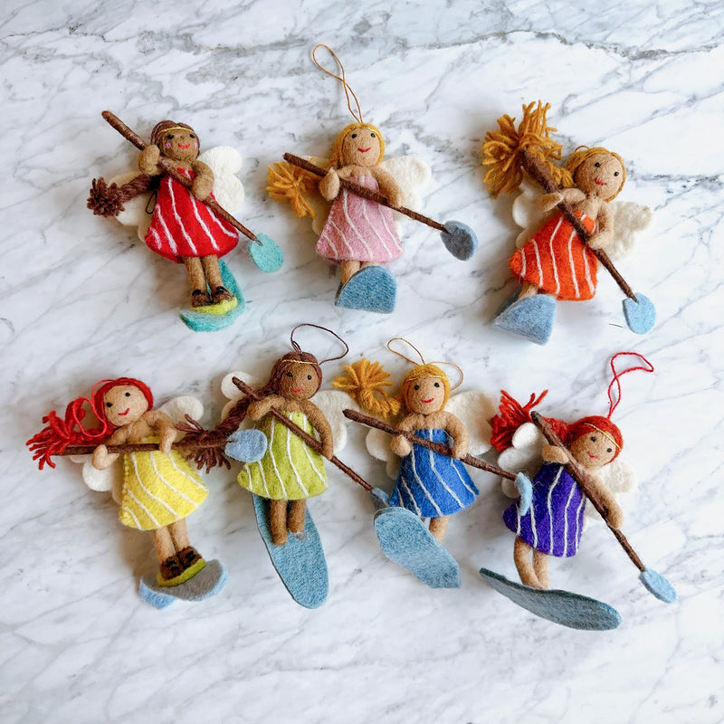 Felt Christmas Ornaments Set of 7 - Paddle Board Girls