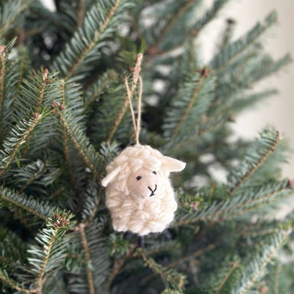 Felt Christmas Ornaments Set of 2 - Sheep Family