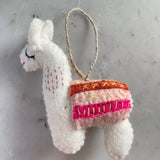 Felt Christmas Ornaments Set of 2 - Llamas