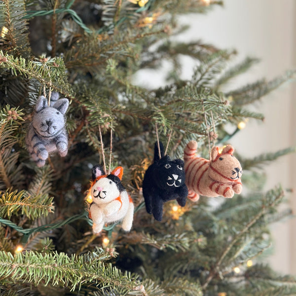 Felt Christmas Ornaments Set of 4 - Cats