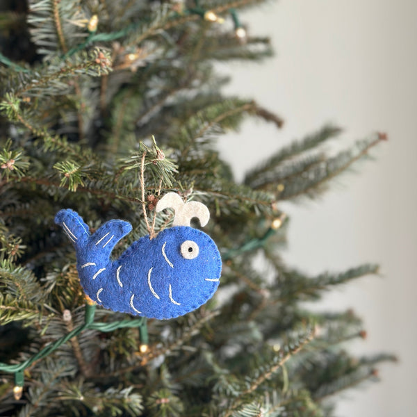 Felt Ornament - Stripped Whale