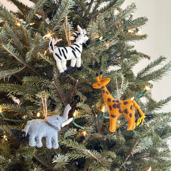Felt Christmas Ornaments Set of 3 - Hand-Stitched Owls – Ganapati