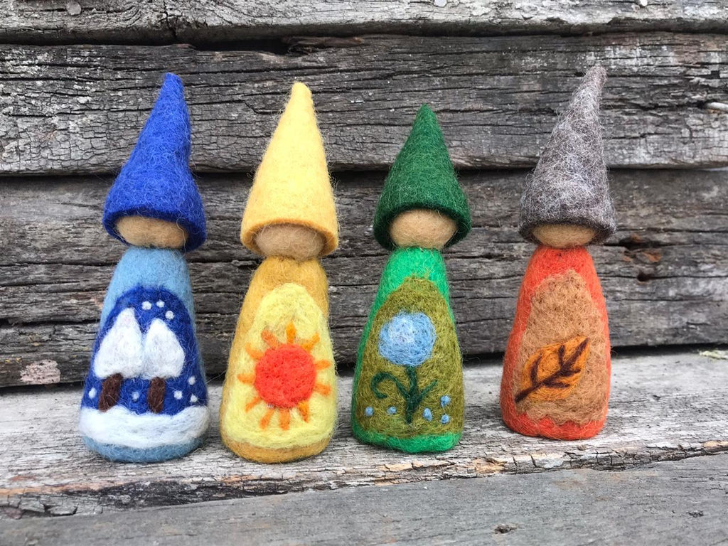 Gnome Wool Felt Coasters - Set of 4