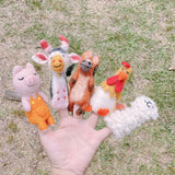 Felt Finger Puppets Set of 5 - Farm Animals No. 2