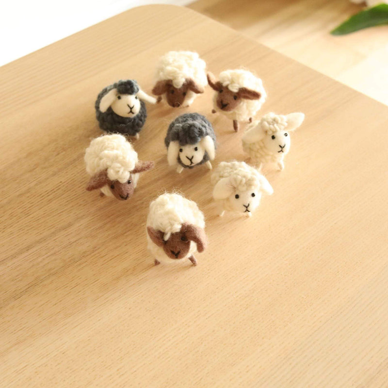 Felt Stuffed Sheep Set of 8 - Mini Sheep