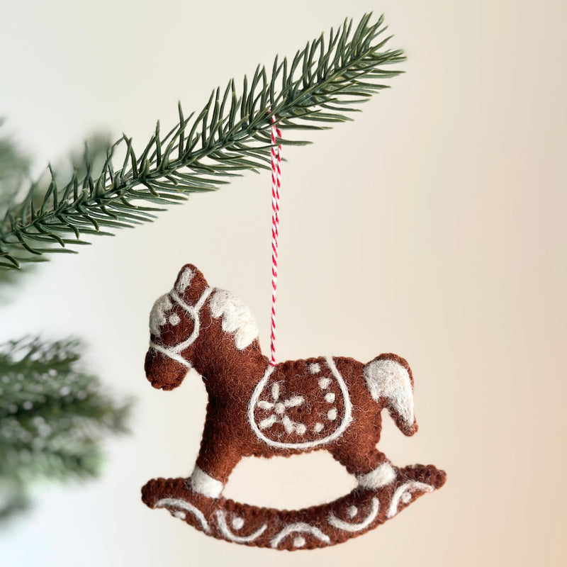 Felt Ornament -  Gingerbread Horse