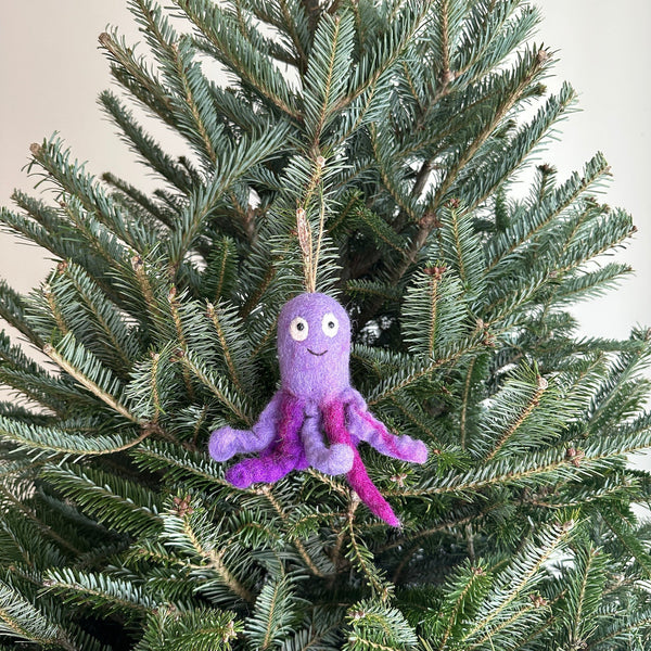 Felt Ornament - Octopus / Purple / Blue