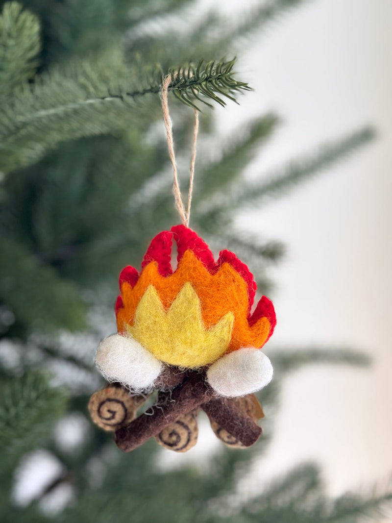 Campfire with marshmallow ornament