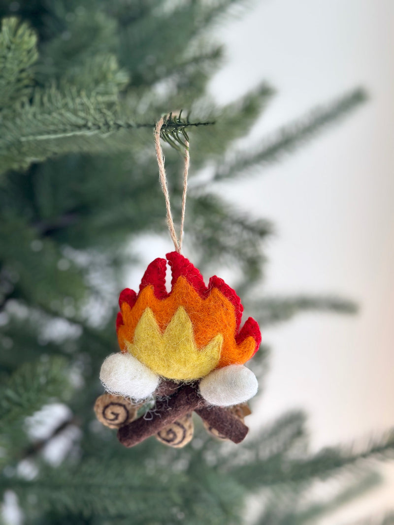 Campfire with marshmallow ornament