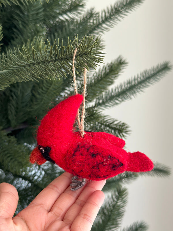 Felt Ornament - Needle Felted Cardinal