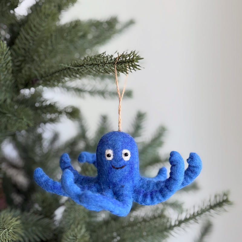 Blue Octopus Ornament