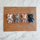 Felt Ornament - Stitched Cat Holding Fish