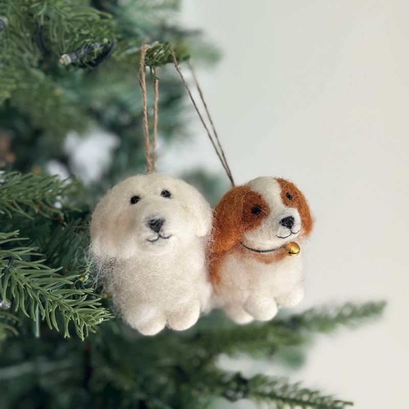 Felt Ornament - White Maltese Dog