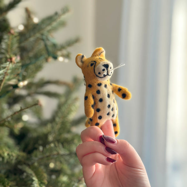 Felt Finger Puppet - Cheetah / Leopard