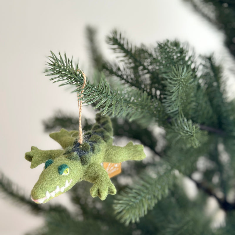 Felt Crawling Gator Ornament