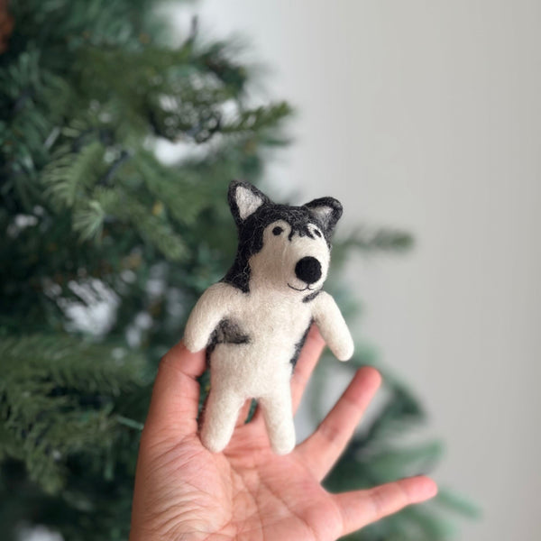 Felt Finger Puppet: Alaskan Husky Dog