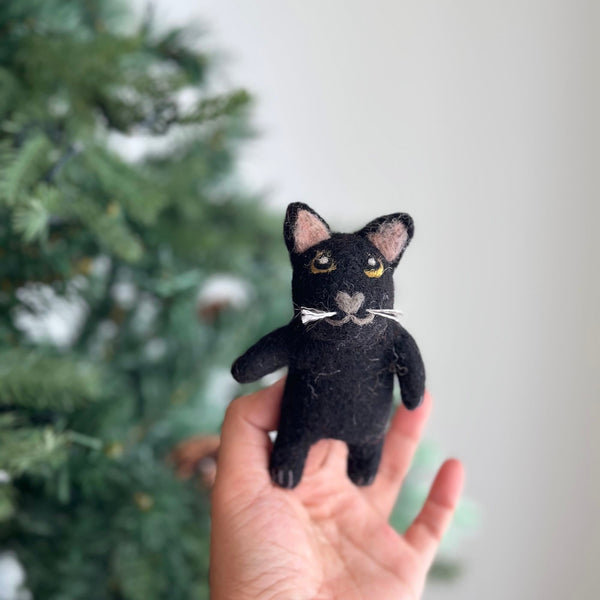 Felt Finger Puppet: Black Cat