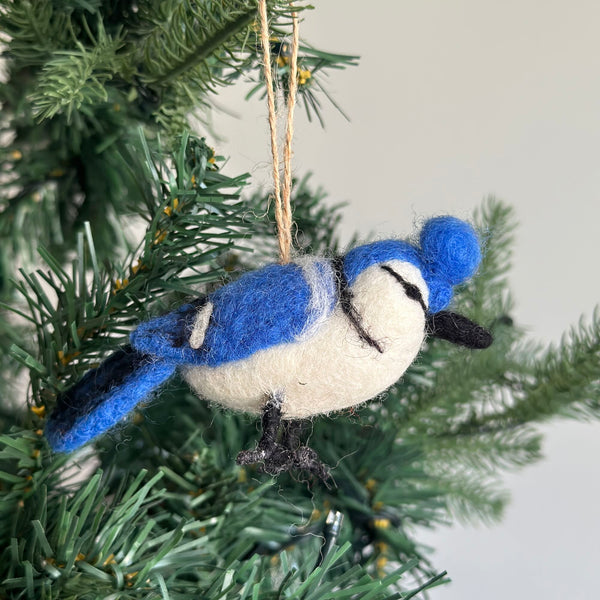 Felt Ornament - Needle Felted Blue Jay