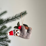 Felt Christmas Sloth Ornament