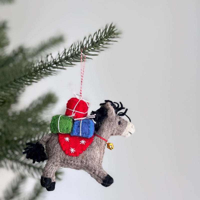 Felt Ornament - Donkey with Gifts