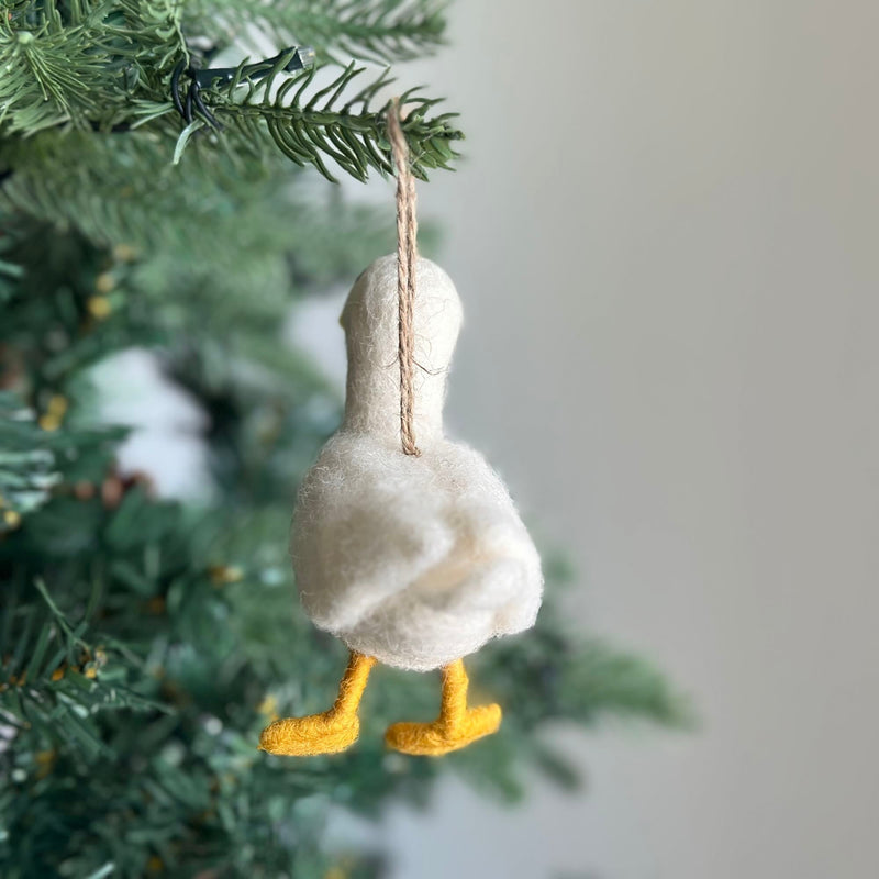 Felt Ornament - White Duck