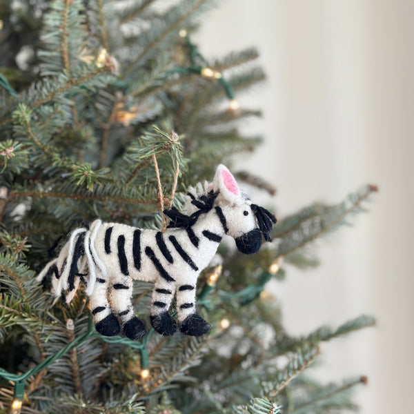 Felt Ornament - Zebra