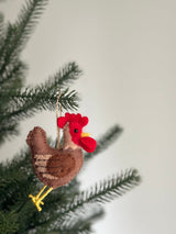 Felt Brown Rooster Ornament