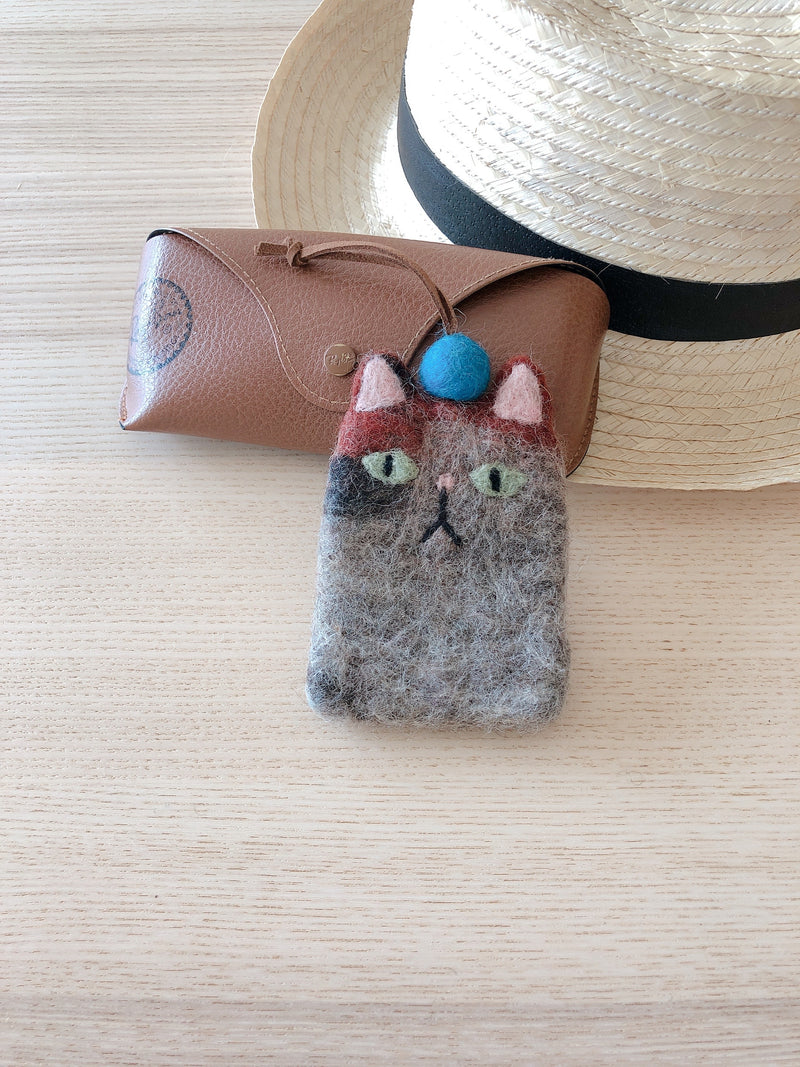 Best Felt Keychain - Cat Key Cover / Keychain | Ganapati Crafts Co. Calico Cat